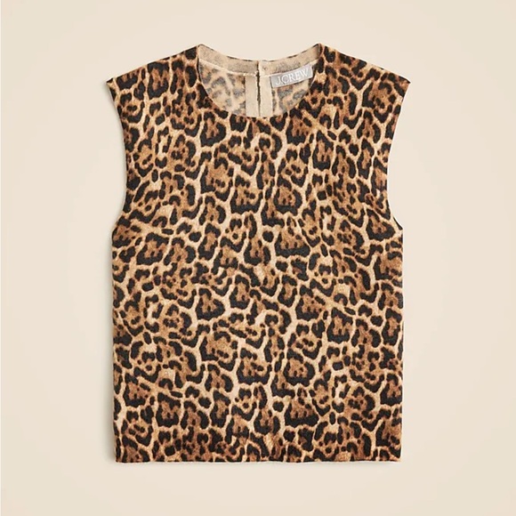 J. Crew Sweaters - J. Crew • Featherweight cashmere-blend sweater shell in leopard print